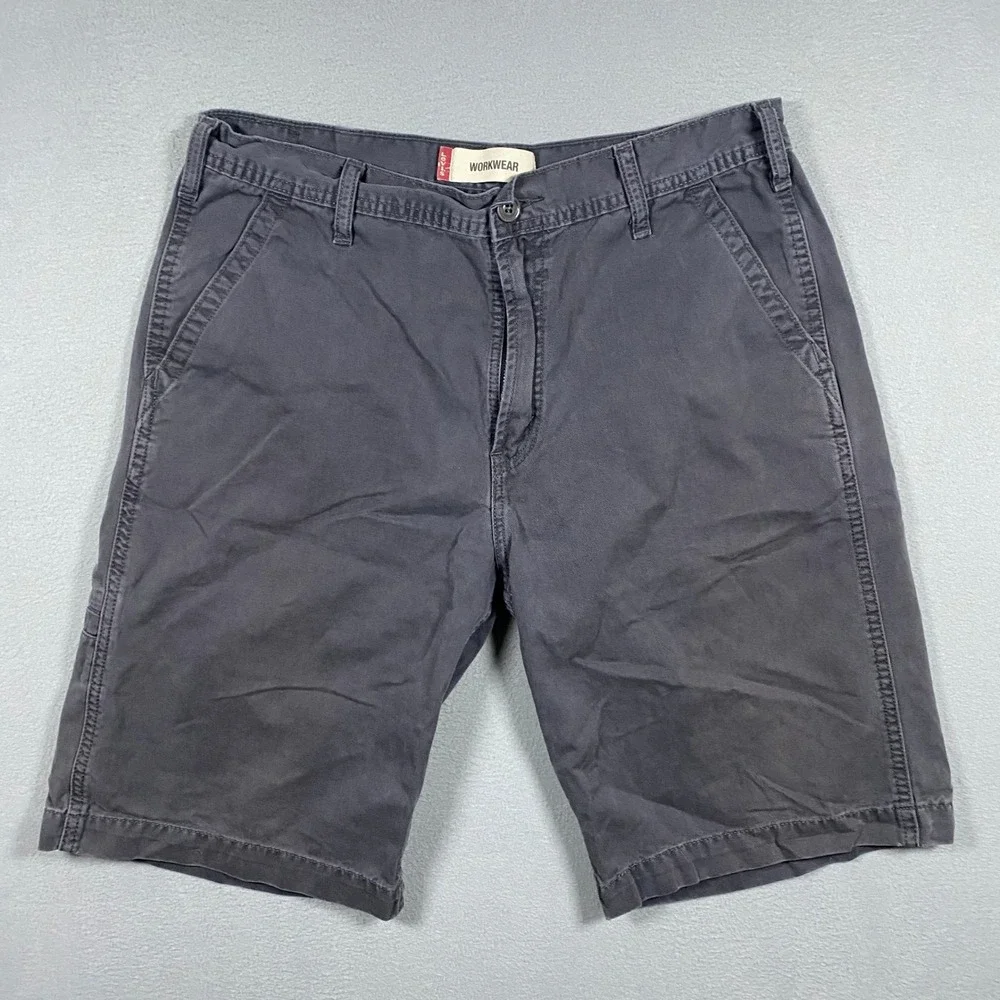 Levi's Workwear Shorts Mens W34 Gray Cotton Utility Cargo Carpenter 366453371